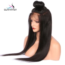 Sunnymay Glueless Brazilian Remy Full Lace Human Hair Wigs Natural Hairline Black Straight Wigs for Black