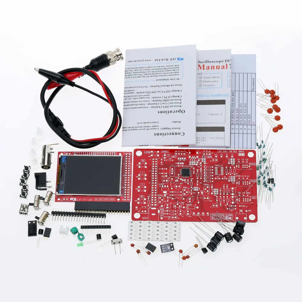 DSO138 2,4 "цифровой осциллограф TFT DIY Kit части для изготовления osciloscopio Карманный Ручной Электронный Обучающий набор 1msp