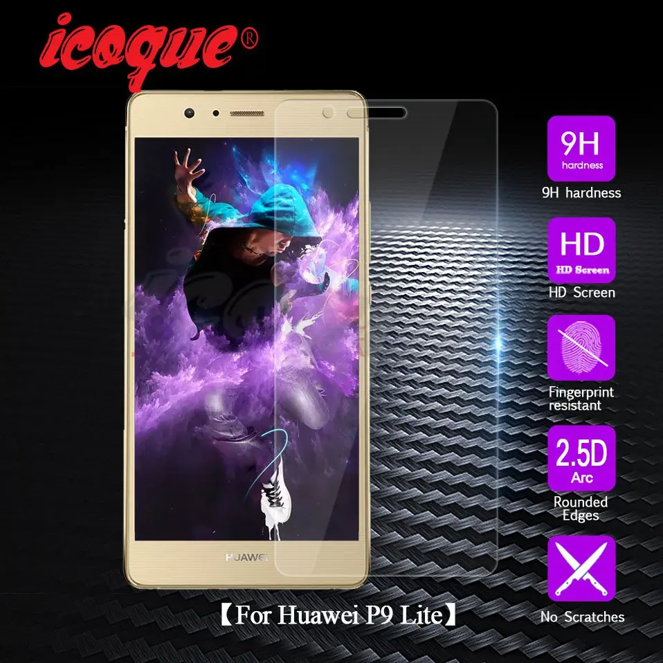 Стекло Icoque для Huawei P9 Lite закаленное стекло 9H 2.5D P9lite Защитная пленка экрана |
