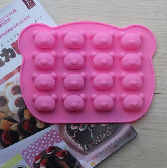 

fondant Cake design 16 holes Bear cake silicone nonstick mold french pastry decorating silicone bakeware free shipping