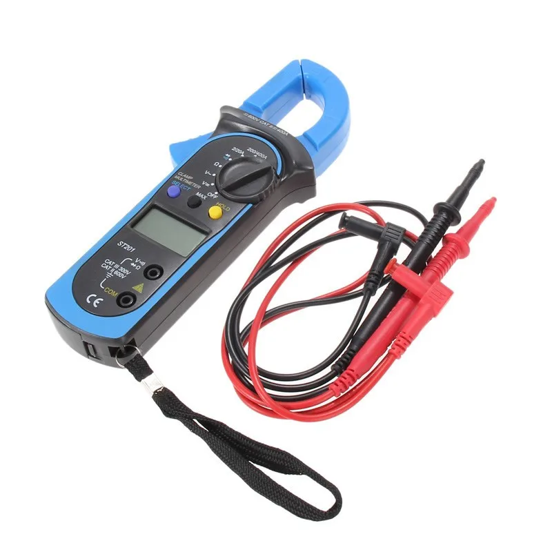 Digital Auto Range Clamp Multimeter Tester Meter DMM AC DC Volt Ohm Digital Clamp Multimeters ST201