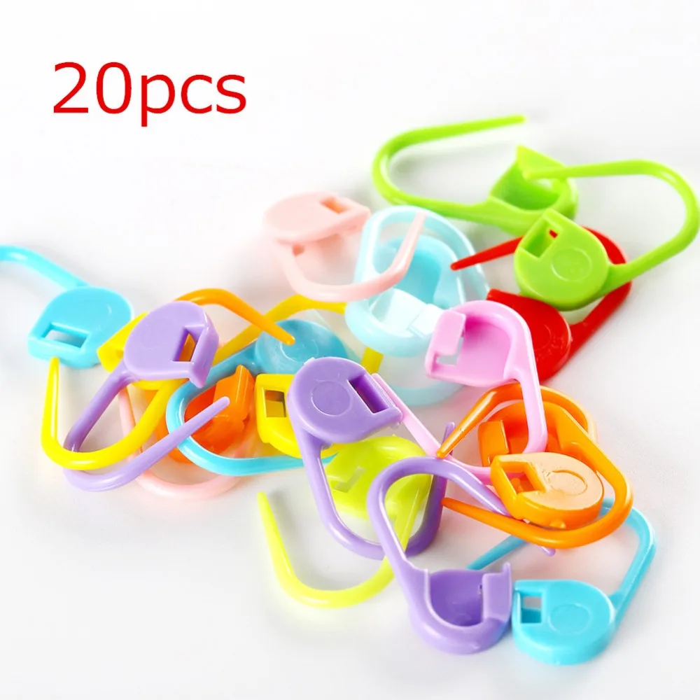 

20pcs/lot Mix Color Plastic Knitting Tools Locking Stitch Markers Crochet Latch Knitting Tools Needle Clip Hook