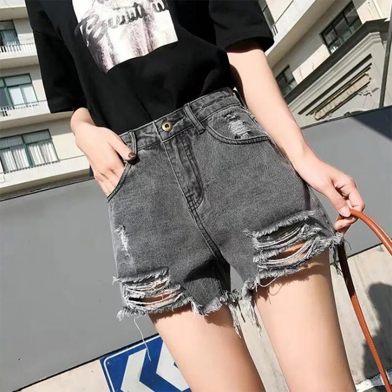 

Z&W Women Short 2019 Summer Casual High Waists Wide Leg Plus Size Sexy Denim Women Shorts Jeans Shorts