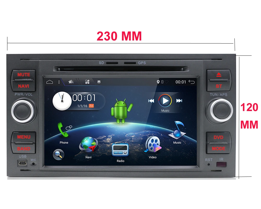 Flash Deal Octa Cores 2 din car radio cassette player Android 9.0 For Ford Focus 2 Mondeo S C Max Fiesta Galaxy Connect With Camera,Canbus 4