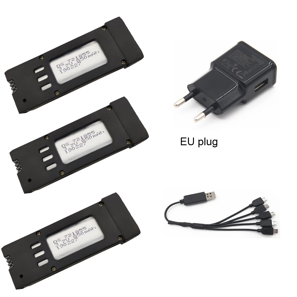 

3.7V 850mAH Lipo Battery 721855 with USB Charger for Eachine E58 JY019 S168 GD88 L800 For RC Quadcopter Spare Parts wholesale