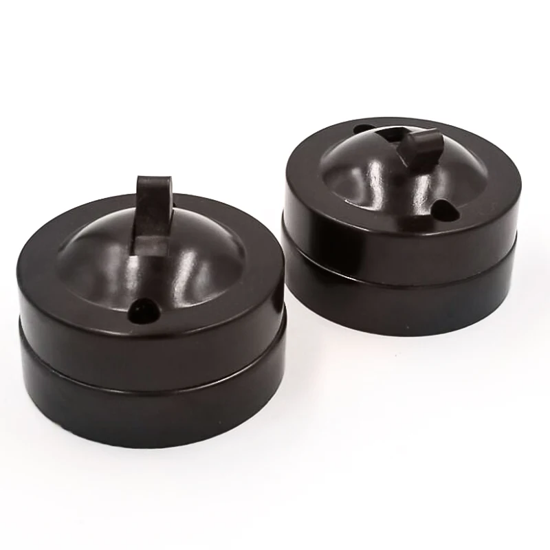2pcs Retro Buttons Switch Photoelectric Light Switch Flat Circular Surface Mounted Single Control Switch Table Lamp