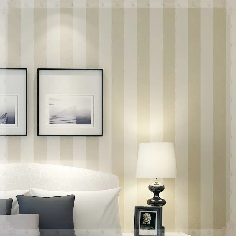 Details About 10m Roll Modern Simple Beige White Striped Stripes Details About 10m Roll Modern Simple Beige White Striped Stripes Nonwoven Match Wallpaper Green Bathroom Flooring In Wallpapers From Home Improvement On