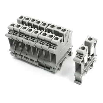 

10Pcs Gray Plastic UK6N Screw Clipping Contact Terminal Block 800V 57A