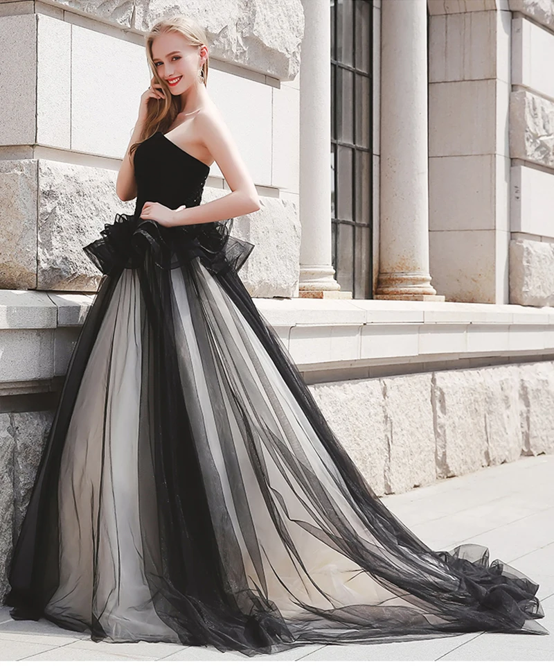 Darlingoddess новое черное бальное платье Бальные платья плиссированные оборки милое 16 платье для 15 лет дебютантное платье размера плюс