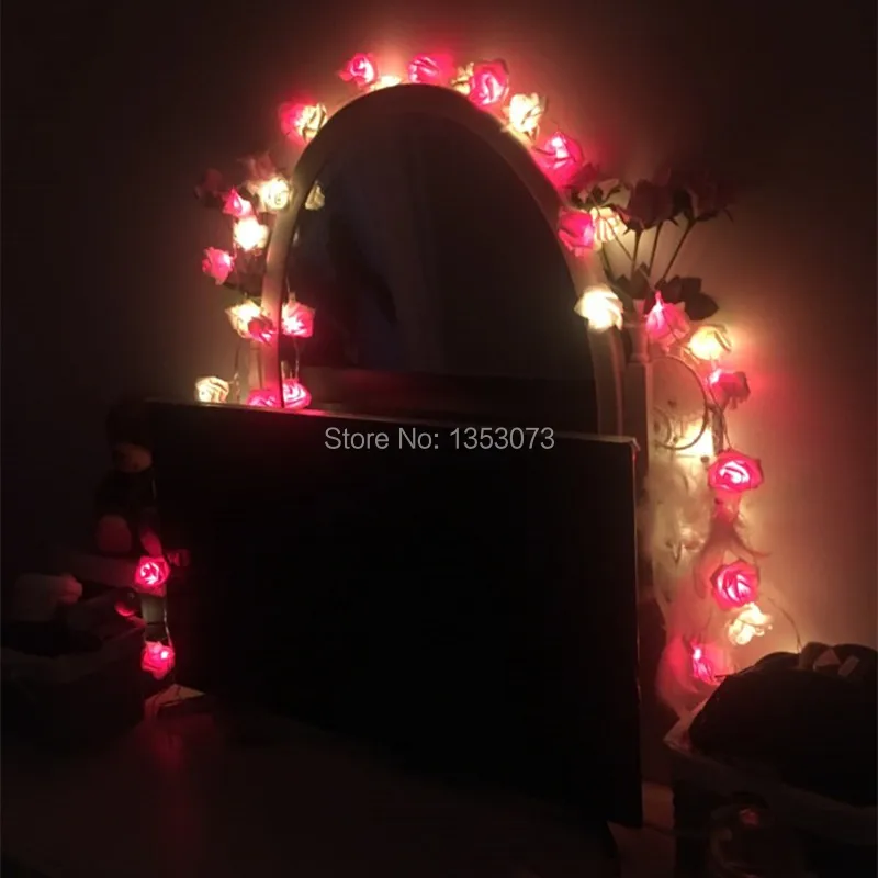 Rose Multicolor LED String Lights LED Rope Christmas Garlands Holiday Light Wedding Lantern Lighting 1-1