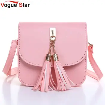 

Vogue Star Fashion 2020 Small Chains Bag Women Candy Color Tassel Messenger Bags Female Handbag Shoulder Bag Flap Women Bag LA33