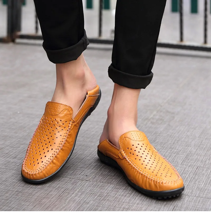 Летняя коллекция от бренда vesonal из натуральной кожи; мягкая дышащая мужская обувь; лоферы; мужские мокасины на плоской подошве; повседневная обувь для вождения