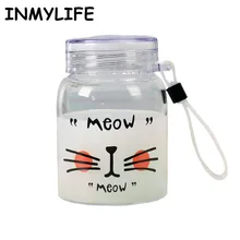 INMYLIFE Кот люди любимая у студентов Милая чашка кружка бутылка мультфильм стеклянная кофейная чайная вода кошка с чашками прозрачная 350 мл/12 унций