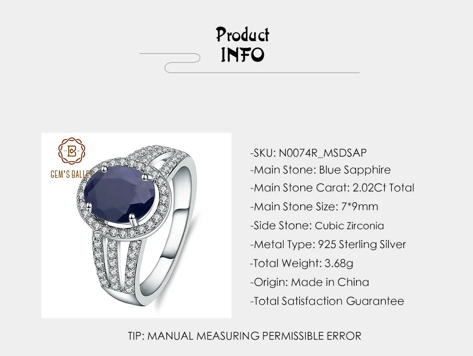 Кольцо из жемчуга, балетные натуральные овальные кольца с голубым сапфиром, твердые 925 пробы серебряные драгоценные камни, хорошее ювелирное изделие для женщин, коктейльное кольцо