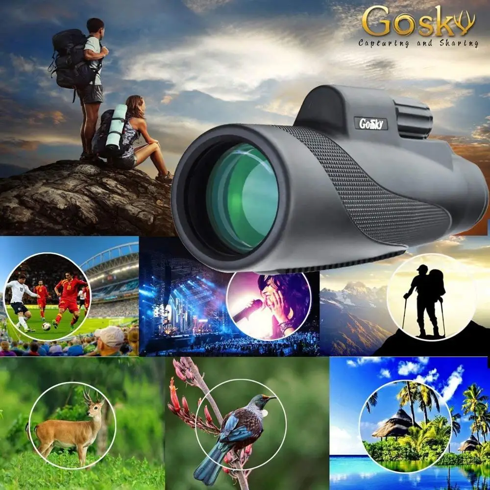  12X50 High Power Prism Monocular and Quick Smartphone Holder - Waterproof Fog- Proof Shockproof Sco