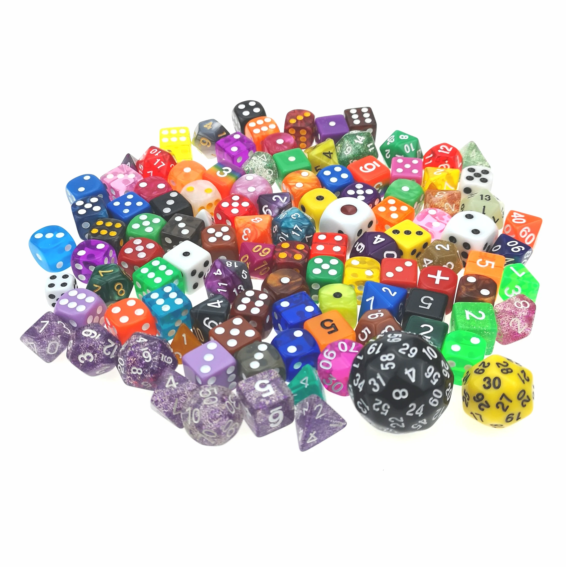 Rollooo Multi Color Bulk Dice 100 pcs Pack of Random Multicolored
