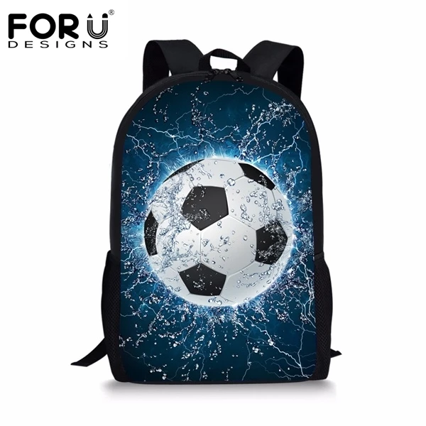 FORUDESIGNS/детей школьные ранцы для мальчиков 3D Льда и Огня Soccerly/Ножной Мяч Узор ортопедический Рюкзак Детские книжные сумки 3 шт./компл - Цвет: HYQ031C