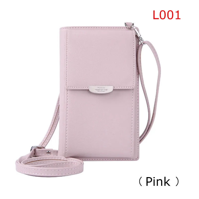 Клатч кошелек женская многофункциональная сумка для телефона длинный кошелек из искусственной кожи с держателем для карт женская сумка на плечо маленькая Одиночная сумка - Цвет: L001 Pink