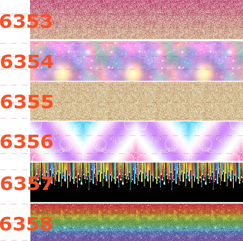 

10yards -different sizes -bling Gradual change color ribbon printed Grosgrain ribbon
