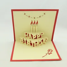 Qubiclife работник день рождения торт поставки трехмерная бумага-cut 3D креативные пользовательские карты бумажные карты