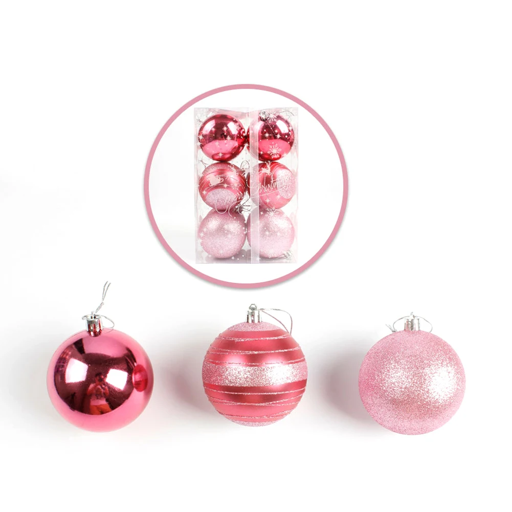 12Pcs 6cm Christmas Tree Ball Baubles Christmas Party Ornament For Festival Party Supplies Home Decoration Gifts 5 Colors