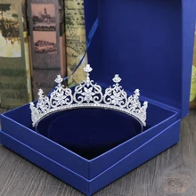 Микроинкрустации полный фианит прозрачный циркониевый камень CZ свадебные диадемы корона принцесса Коронет Coroa невесты свадебные украшения для волос