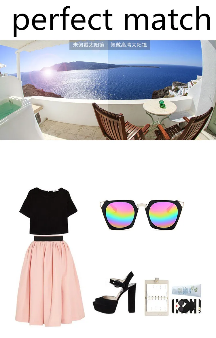 ASUOP2018 new retro cat eye ladies sunglasses luxury brand square men black fashion glasses UV400 large box personality colorful goggles (13)