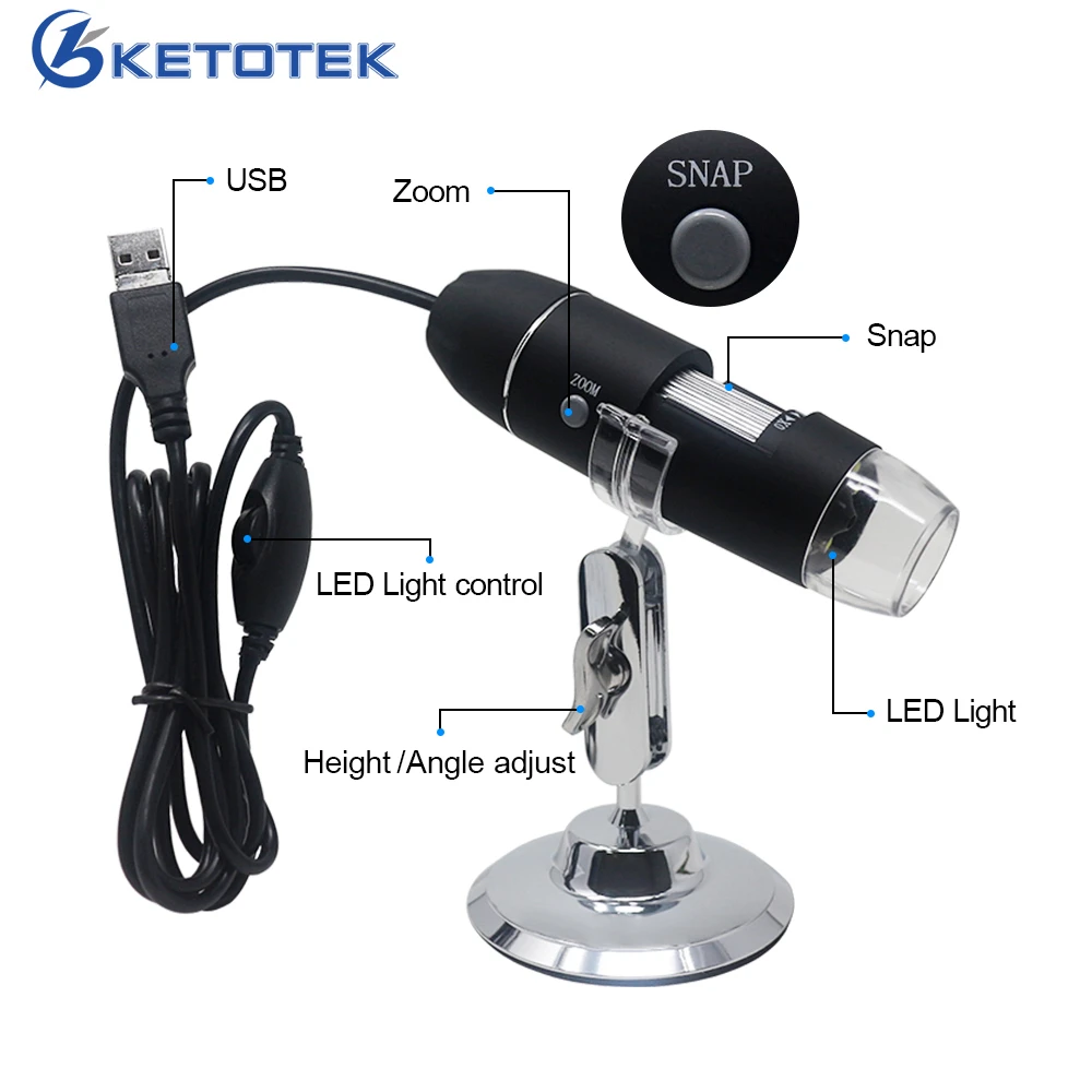 

Mega Pixels 1000X 1600X 8 LED Digital USB Microscope Microscopio Electronic Magnifier Endoscope Camera