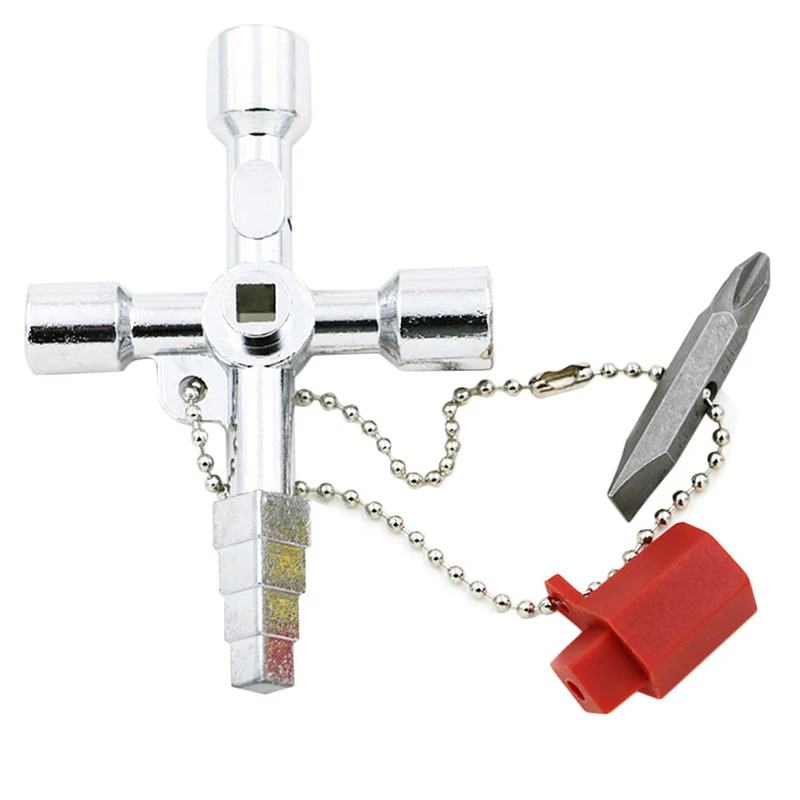 QUK Cross Wrench 4 Ways Utility Triangle Zinc Alloy Spanner Torque Ratchet Socket Multitul Hand Tools Switch Universal Key Set 2