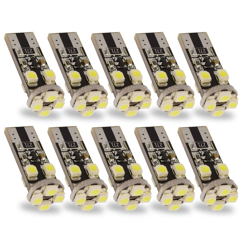 Safego 10x Canbus T10 W5w Led 8 SMD 3528 LED No OBC Error 194 168 лампы для интерьера белого цвета 12 В |