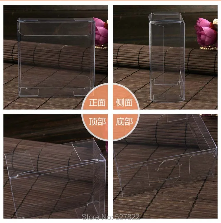 100pcs 7x7x3cm Clear PVC Packaging boxes transparent plastic gift display package square Box Free Shipping
