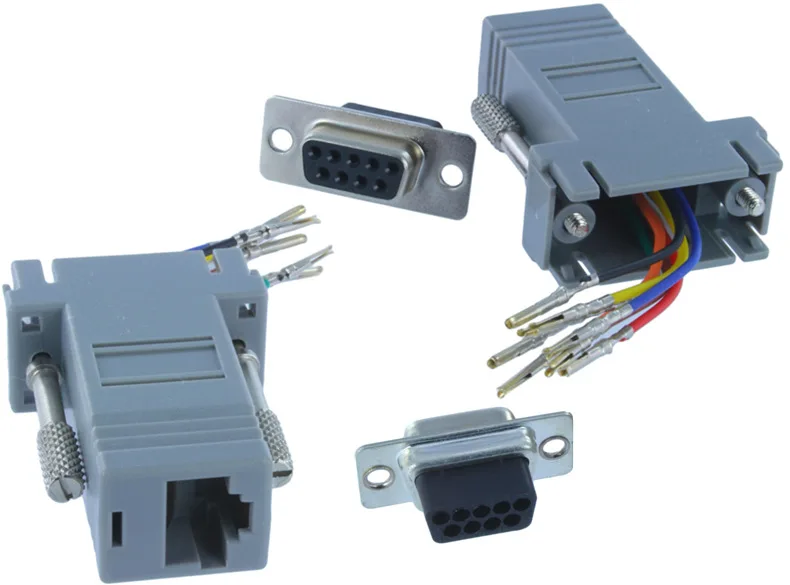 DB9 Pin female to RJ45 assembly head 8P8C adapter F |