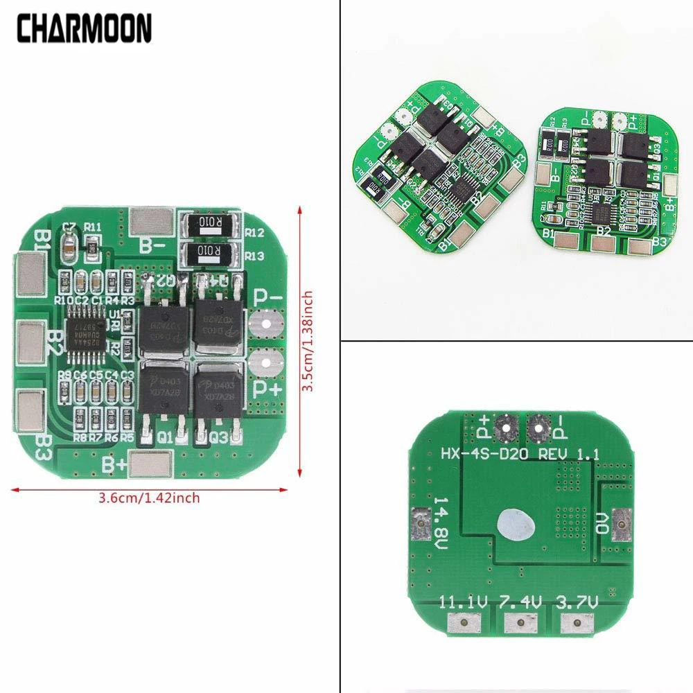 

4S 14.8V 16.8V 20A Peak Li-ion BMS PCM Battery Protection Board BMS PCM for Lithium LicoO2 Limn2O4 18650 LI Battery diy kit