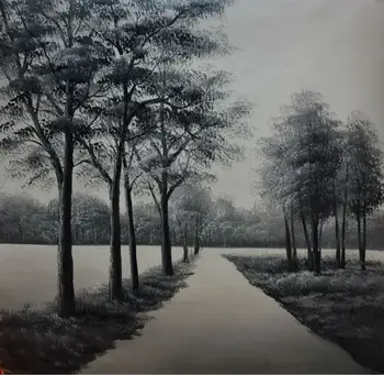 

Hand Painted Tree Oil Painting on Canvas Modern Abstract Tree Forest Landscape Canvas Painting Wall Art Picture for Living Room