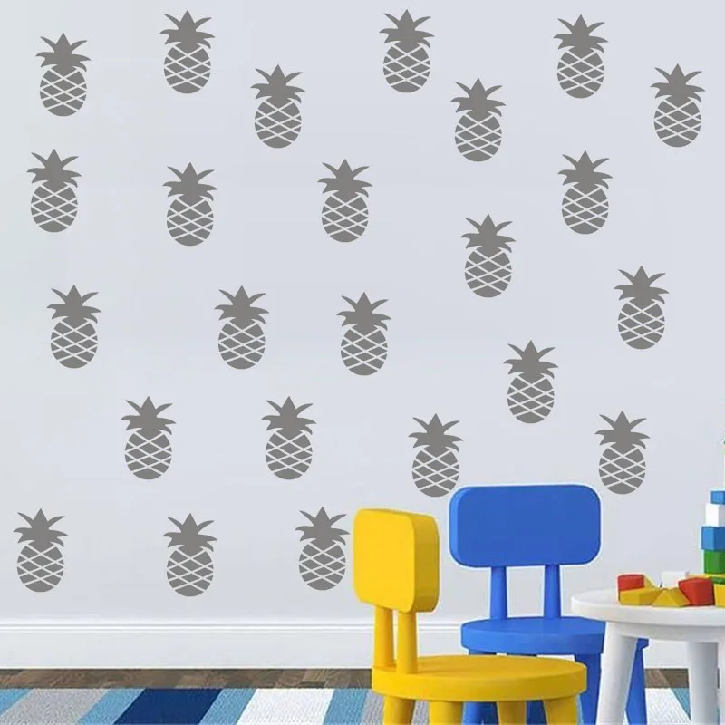 

18pcs 14*9.3 Pineapple Fruit Vinyl Wall Stickers Home Decor For Living Room Kids Room Decoration Removable DIY Art Murals