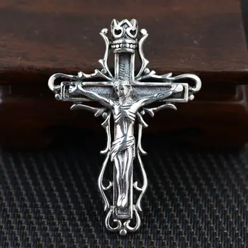 

S925 Sterling Silver Pendant antique style religious cross