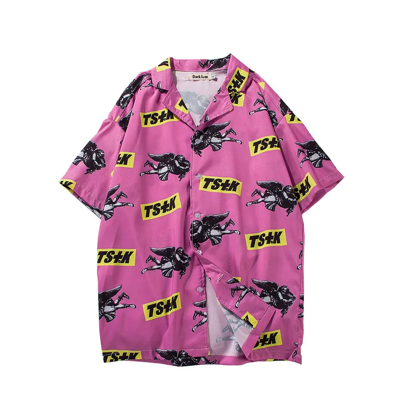 

Mens Beach Hawaiian Shirt Tropical Summer Short Sleeve Shirt Men Brand Clothing Casual Loose Cotton Button Down Shirts Plus Size
