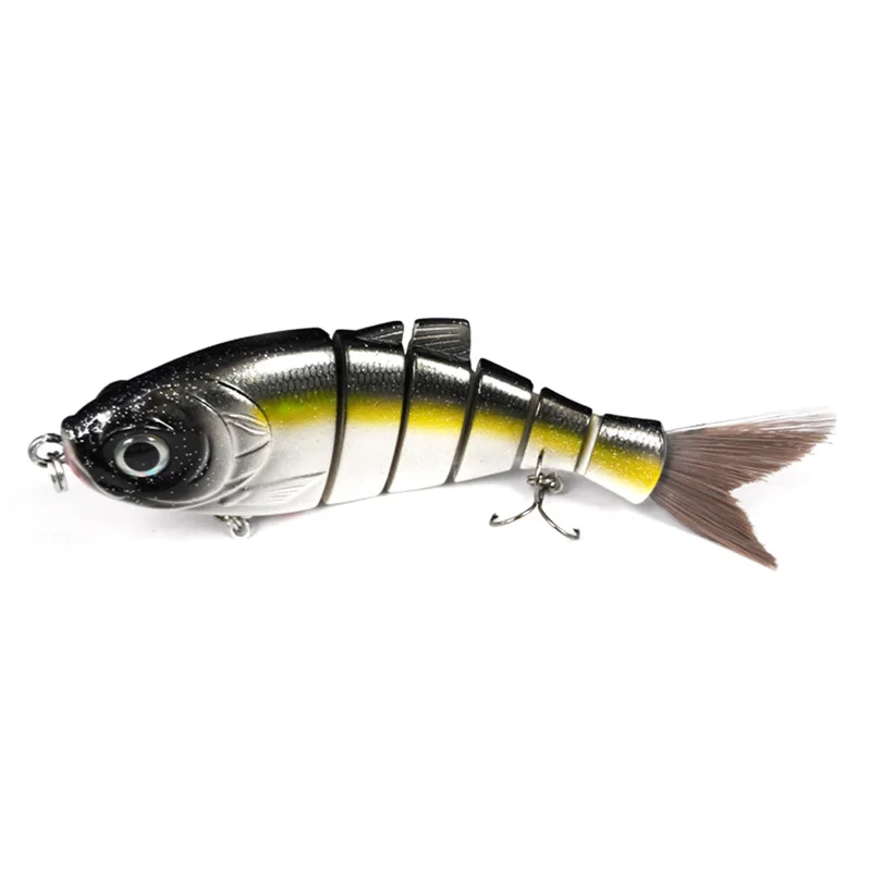 6 Section Segments Jointed Abs Hair Bristol Tail Swimbait Fishing Lure for Shad Trout Bass fishing (5)