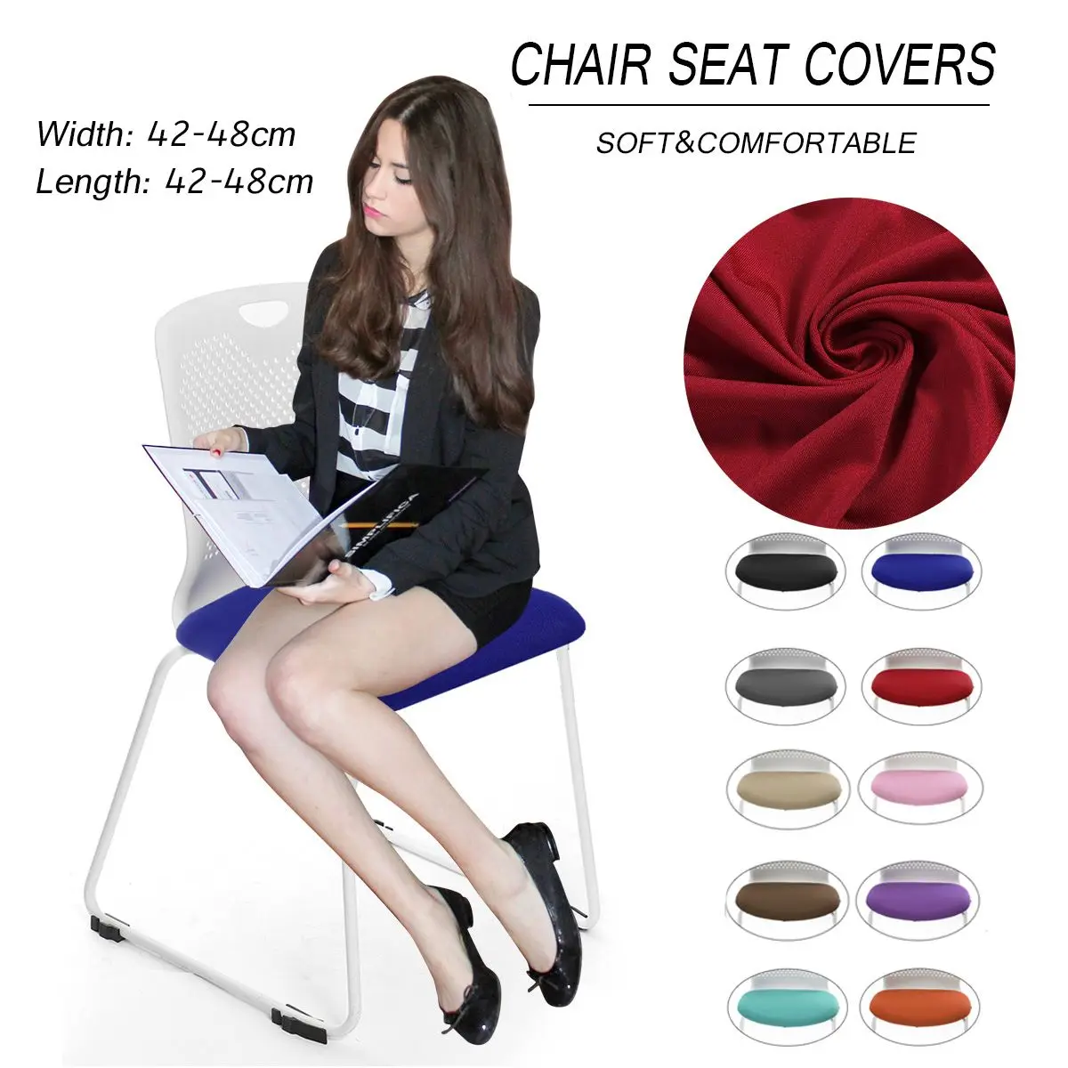 

Spandex Office Chair Cover Stretch Elastic Dining Seat Cover for Banquet Wedding Hotel Anti-dirty Removable housse de chaise