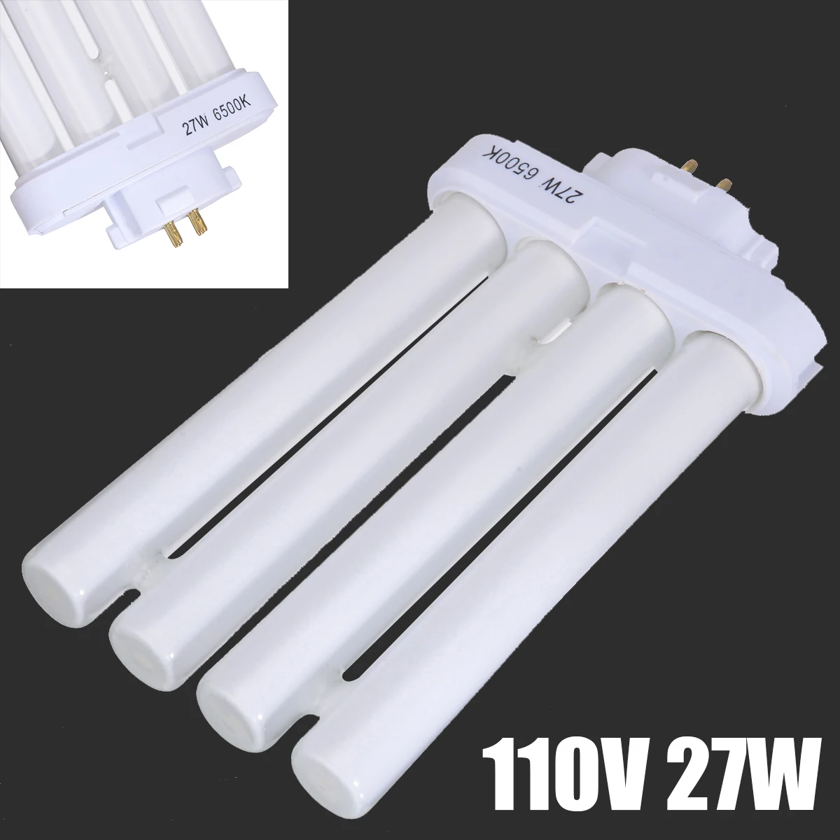 High Efficient Energy Saving Light 27W FML27/65K 4 Pin Quad Tube Fluorescent Light Bulb Lamp Pure White Lights