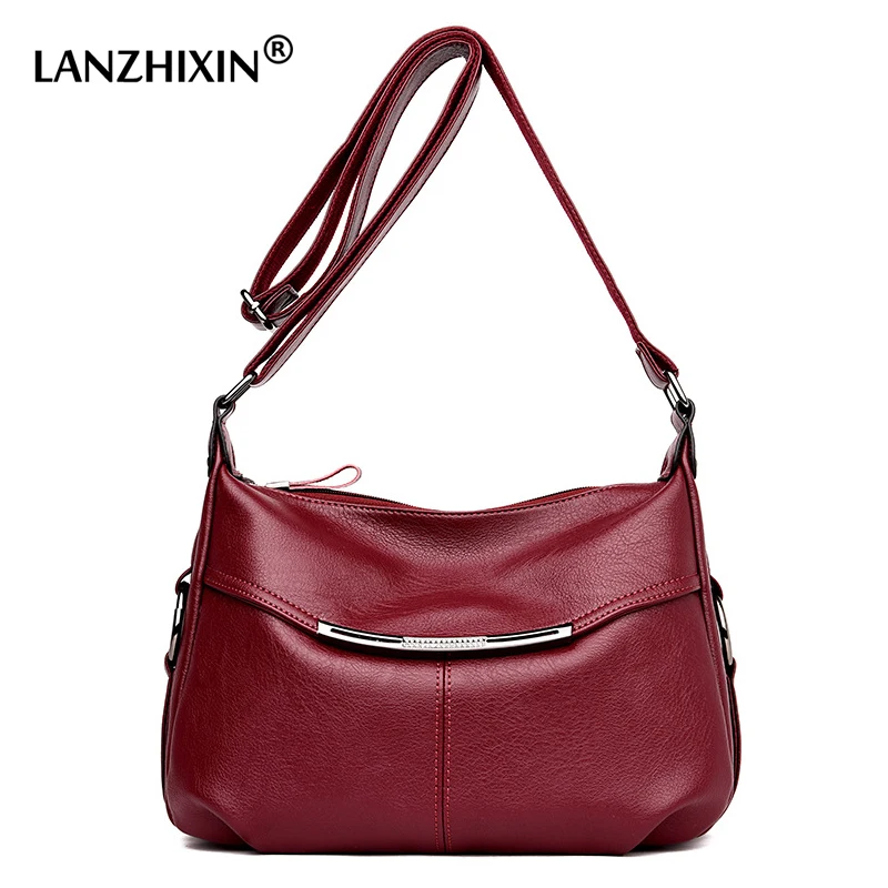 

2019 vintage women messenger bags women leather Handbags crossbody bags for women shoulder bags bolsa feminina black 1821
