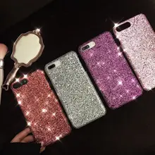 50PCS Bling Golden silk sequins Cover Case For iPhone X 7 8 6s 6 Plus Soft Edge Back Phone Case For Oppo R9 R9S R11 R11S Plus