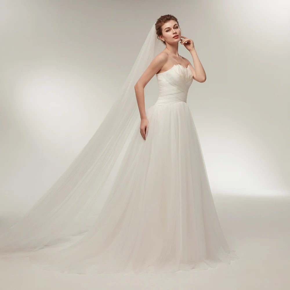 

Free Shipping Vintage White Long Train Wedding Dresses 2019 Vestidos de Noivas Plus Size Bling Bridal Gowns