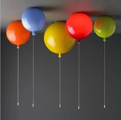 Cores do Miúdo Luminária de Teto Lâmpada do Teto Lâmpadas com Interruptor 6 Moderno Balão Acrílico Home Deco Crianças Quarto E27