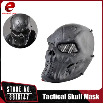 

Element Airsoft Paintball Tactical Full Face Protection Skull Mask Military Black M06 CY285