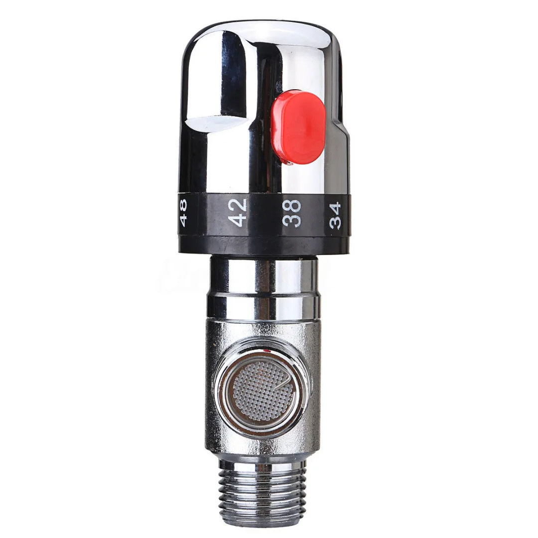 

Hot/Cold Thermostatic Mixing Valve 3 Ways Thermostatic Control Mixer Water Heater for Shower Faucets Bathroom Hardware