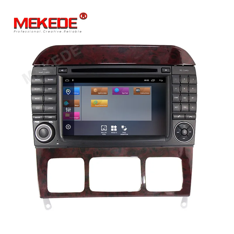 Best MEKEDE Car Multimedia Player dvd automotivo Radio GPS 2 din Android 9.1 For Mercedes/Benz/S320/S350/W220/W215/CL600 4G Wifi DVR 2