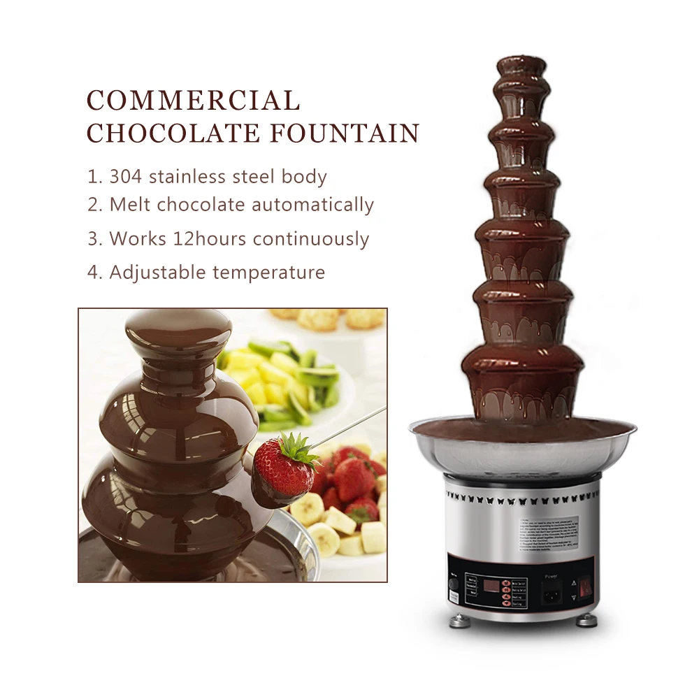 ITOP DHC5F 5-layer Chocolate Fountain Electric Melting and Warming Machine Suitable for Banquet Party Feast 110V/220V/240V
