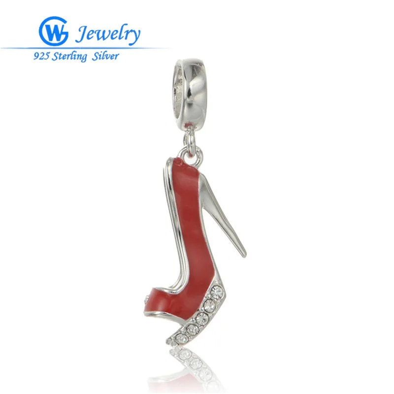 

2016 925 sterling silver jewelry DIY lady shoes charm fits European bracelets GW Fashion Jewelry berloques de prata 925 S190H20