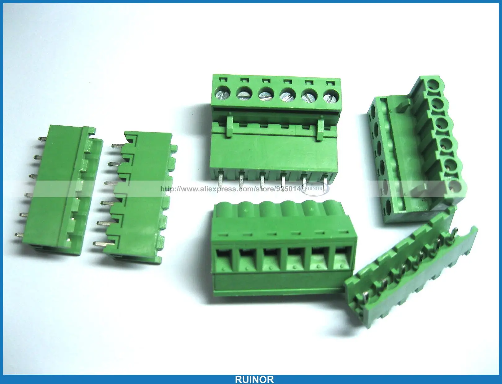 

60 Pcs Green 6 Pin 5 08mm Screw Terminal Block Connector Pluggable Type
